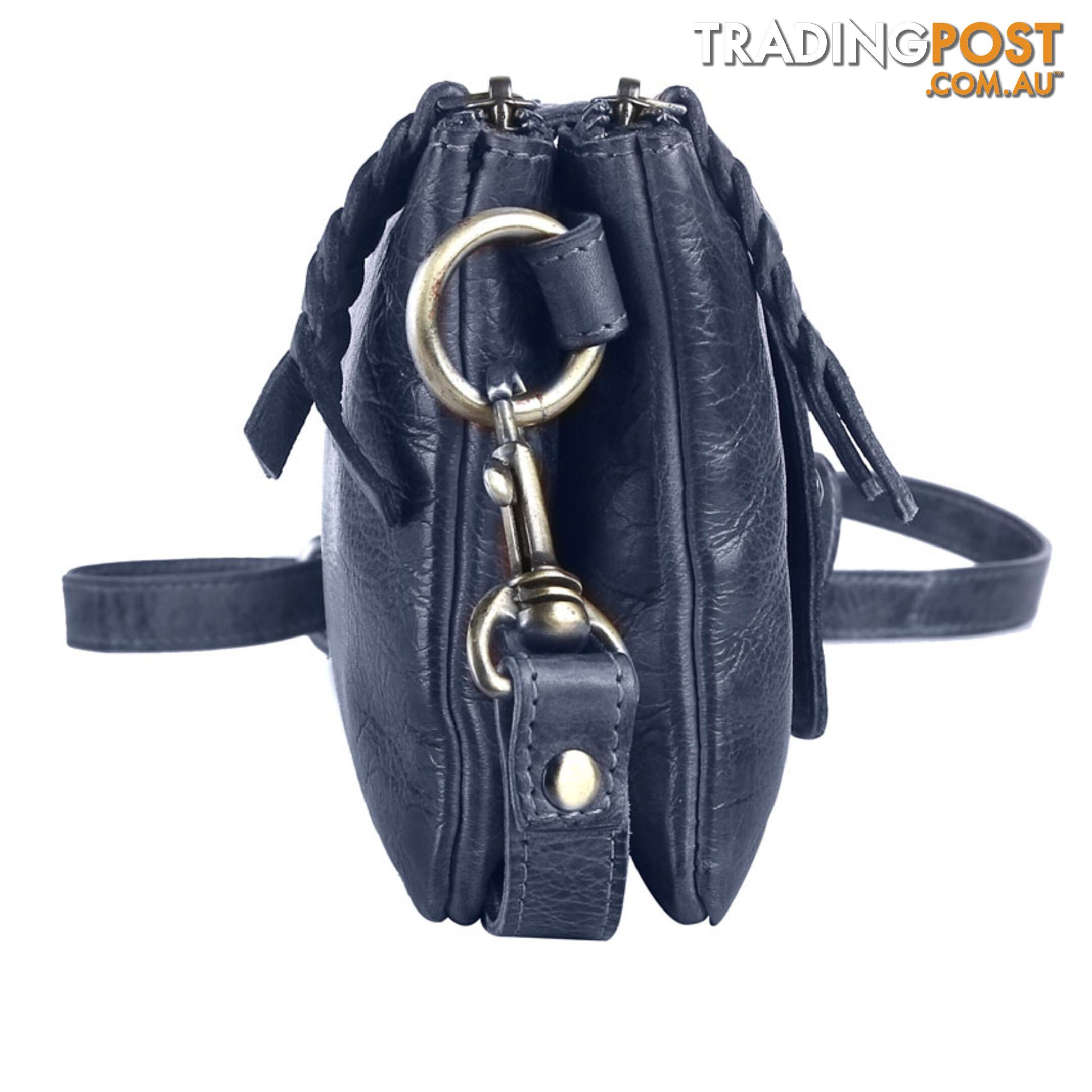 BENTO DENIM BLUE Genuine Leather Womens Crossbody Bag