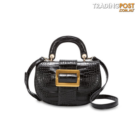 ROSABELLA Black Croc Womens Handbag