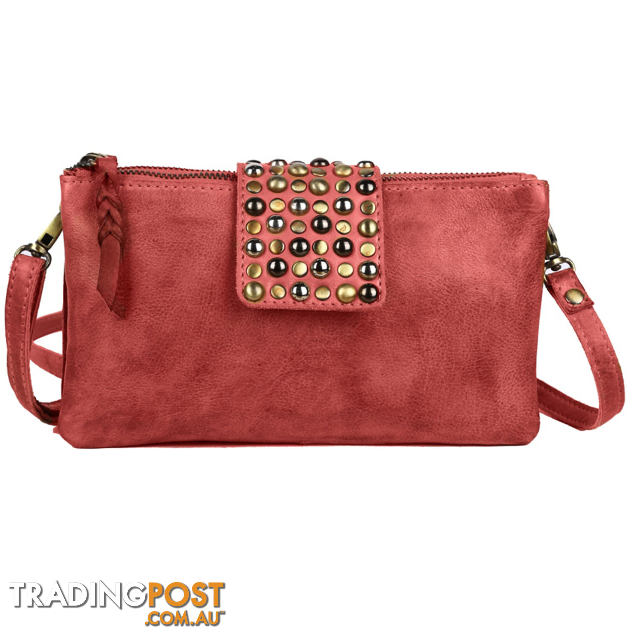 WALDEN BURNT RED GENUINE LEATHER LADIES HANDBAG