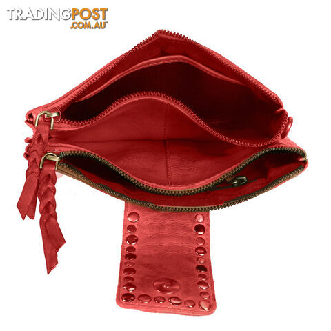 WALDEN BURNT RED GENUINE LEATHER LADIES HANDBAG