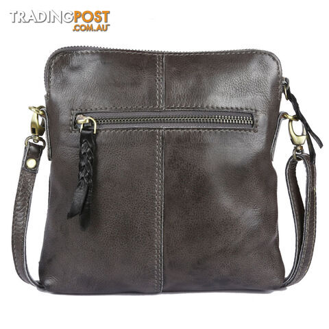 WEST DARK GREY GENUINE LEATHER LADIES HANDBAG