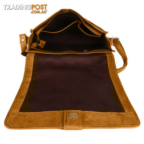 WINDSOR MUSTARD GENUINE LEATHER SATCHEL BAG