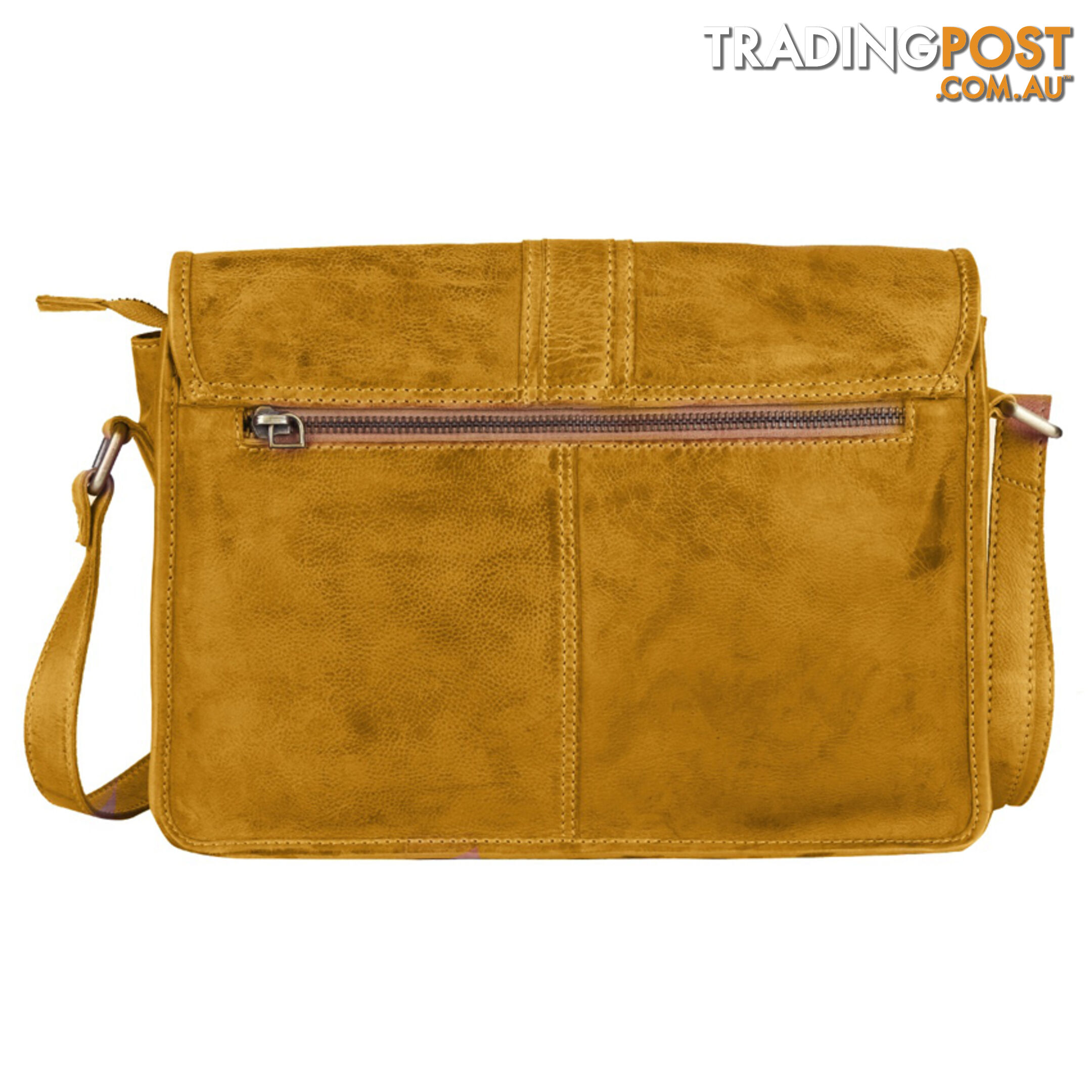 WINDSOR MUSTARD GENUINE LEATHER SATCHEL BAG