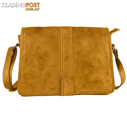 WINDSOR MUSTARD GENUINE LEATHER SATCHEL BAG