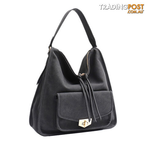 JOYA BLACK VEGAN LEATHER LADIES HANDBAG