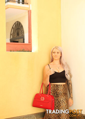 Serene Latte Womens Luxe Patent Faux Leather Handbag - photo 4 of 4
