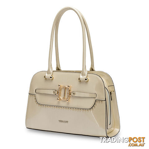 Serene Latte Womens Luxe Patent Faux Leather Handbag - photo 2 of 4