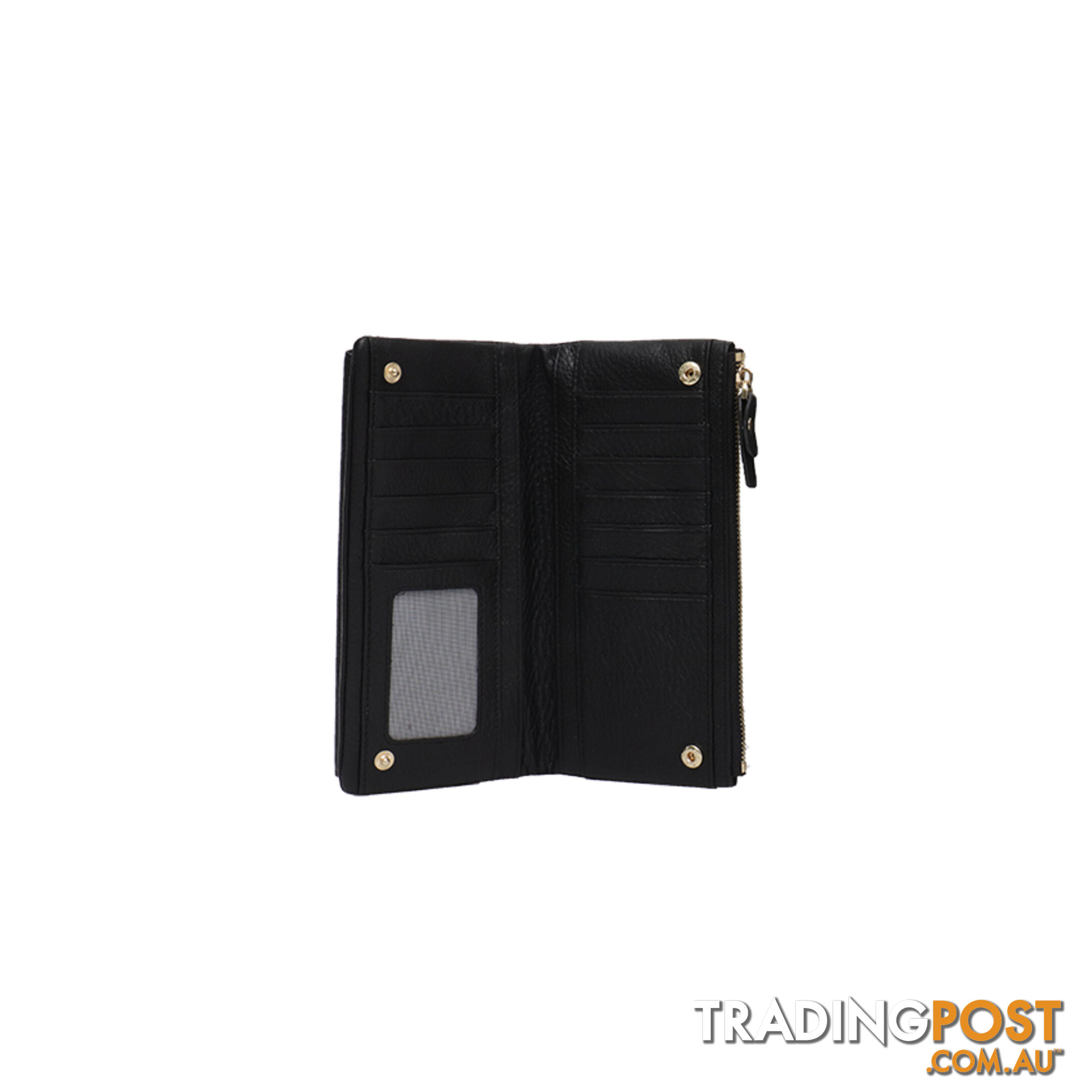 POPPY Black Soft Genuine Leather Wallet