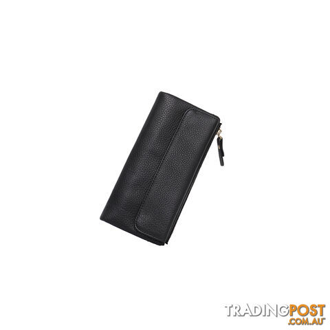 POPPY Black Soft Genuine Leather Wallet