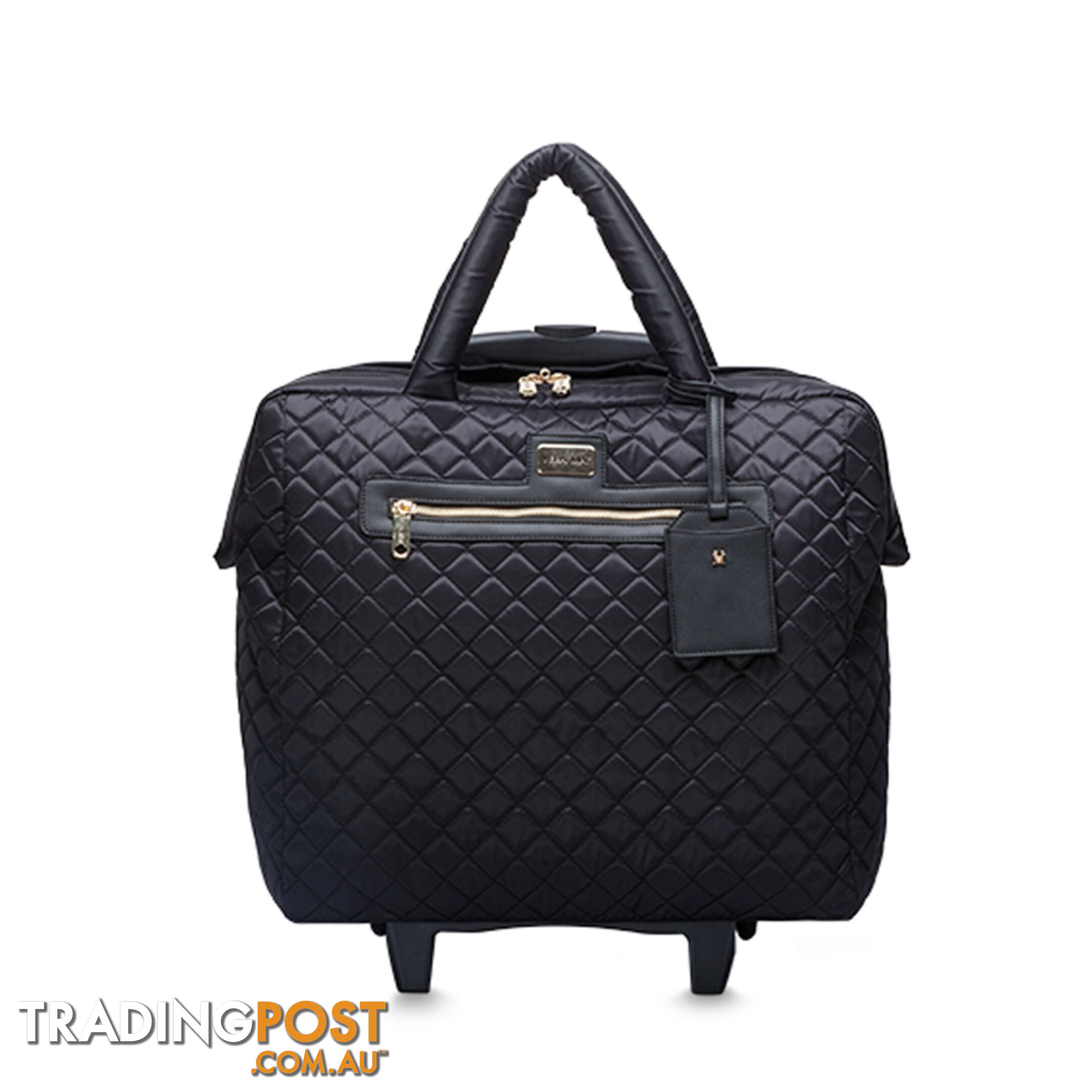 TUSCANY BLACK QUILTED  OVERNIGHT TRAVEL BAG