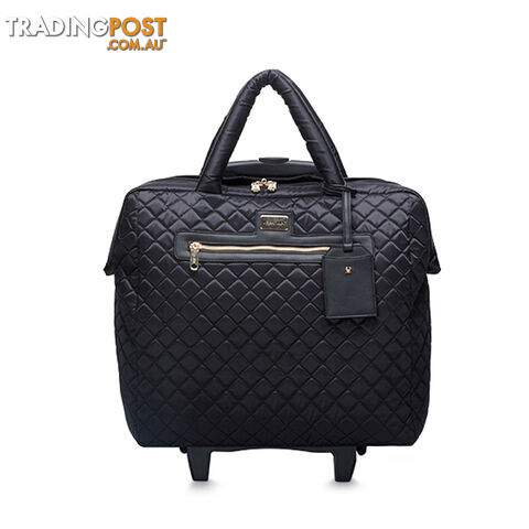 TUSCANY BLACK QUILTED  OVERNIGHT TRAVEL BAG