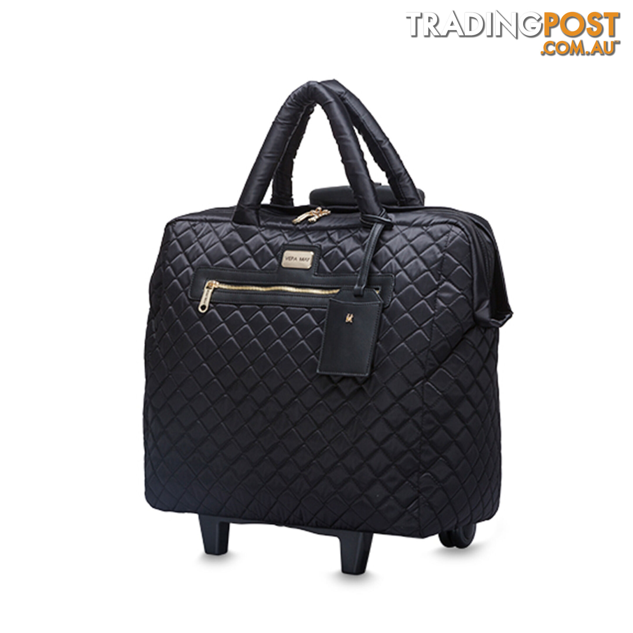 TUSCANY BLACK QUILTED  OVERNIGHT TRAVEL BAG