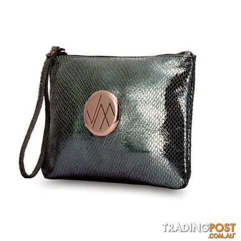 GIA Snake Black Genuine Leather Clutch Bag
