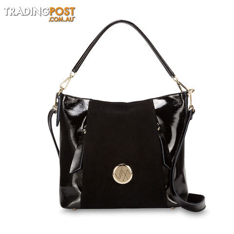 CINTA Black Genuine Leather Womens Handbag