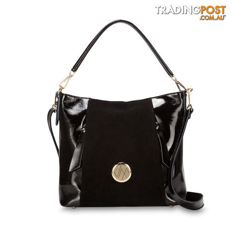 CINTA Black Genuine Leather Womens Handbag