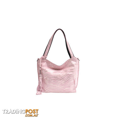 SERENITY PINK GENUINE LEATHER LADIES HANDBAG