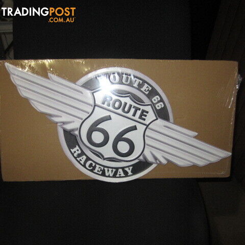 LARGE WINGTIP ROUTE 66 TIN SIGN