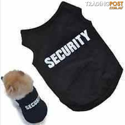 Black Security T Shirts Clothes for Small Dogs Puppies Sizes S-L