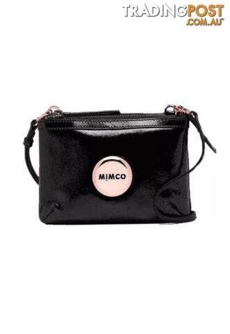 Mimco Secret Couch Patent Black with Rose Gold BNWT