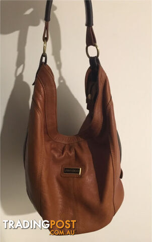 Jimmy Choo Inspired Brown Leather Bucket Handbag
