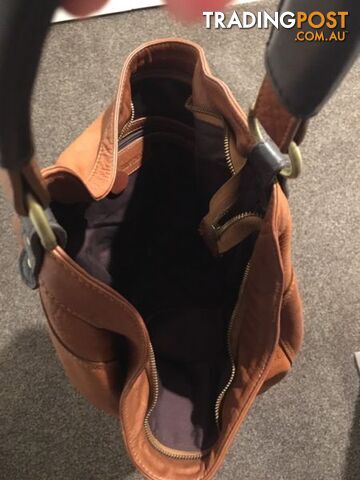 Jimmy Choo Inspired Brown Leather Bucket Handbag - photo 3 of 5