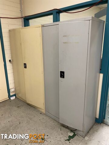 2x Steel Storage Cabinets and Contents