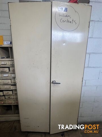 Steel Storage Cabinet and Contents