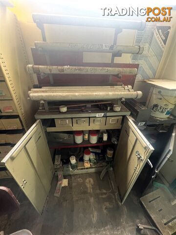 2x Steel Cabinet and Contents