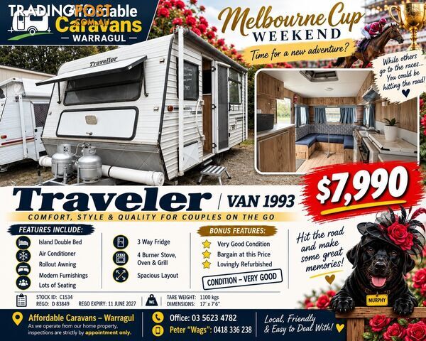TRAVELLER CARAVAN - 1993 - ISL DOUBLE - AIR CONDITIONER - REFURBISHED - ROLLOUT...