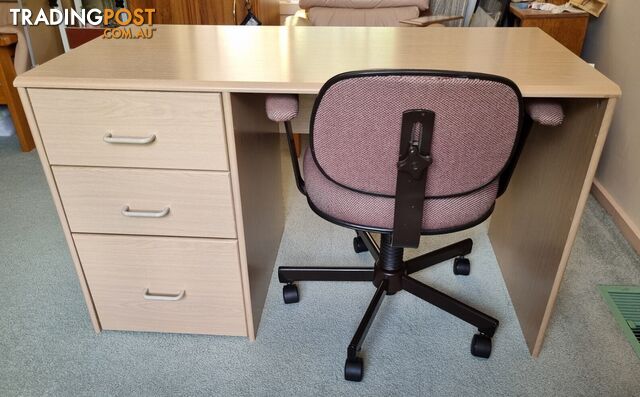 Desk Study/Work 3-Drawer & Office Chair