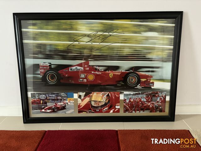Michael Schumacher Ferrari Poster. Replica Signature