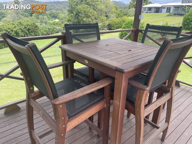 Outdoor Timber Bar Table and Bar Chairs