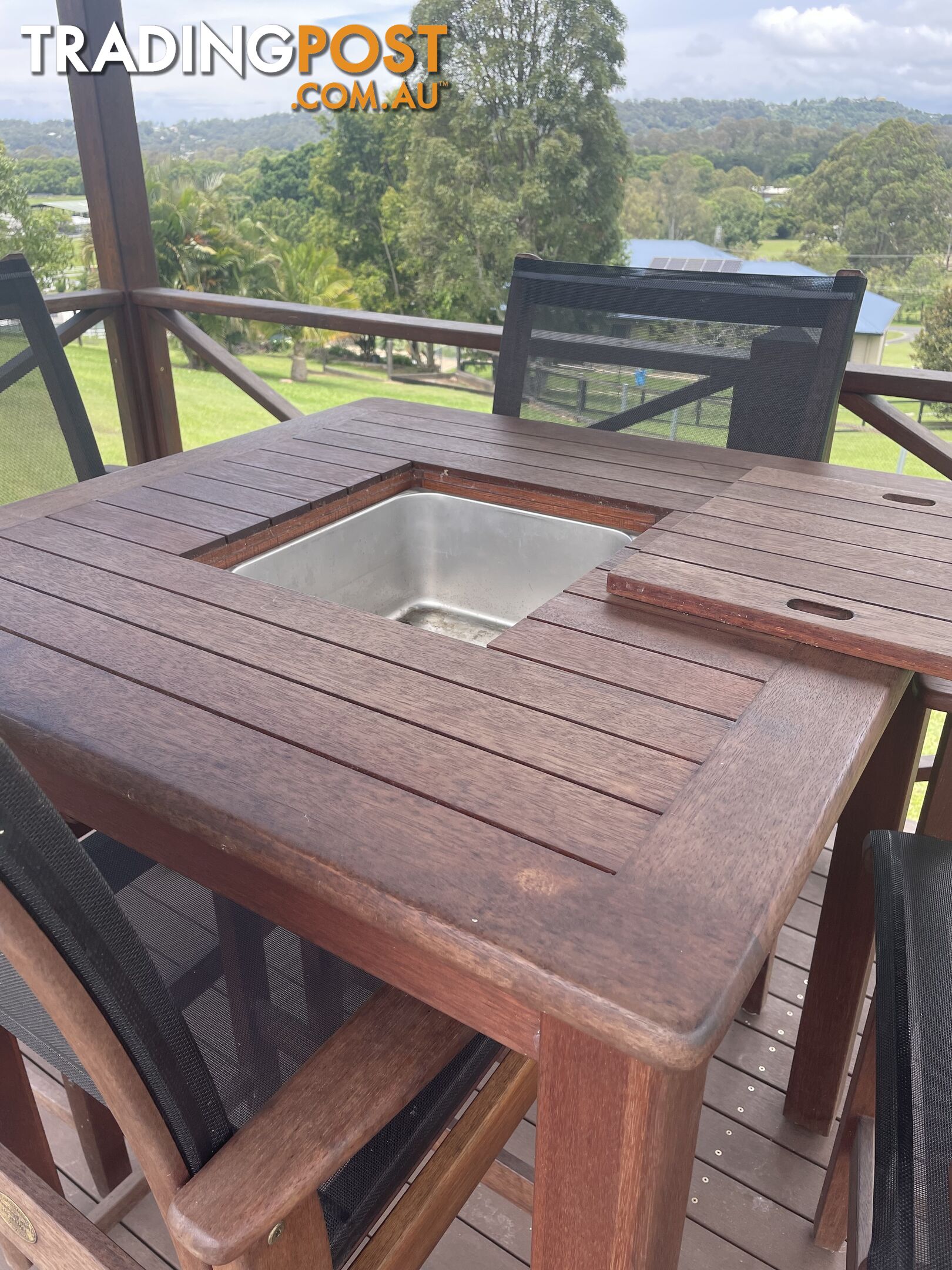 Outdoor Timber Bar Table and Bar Chairs