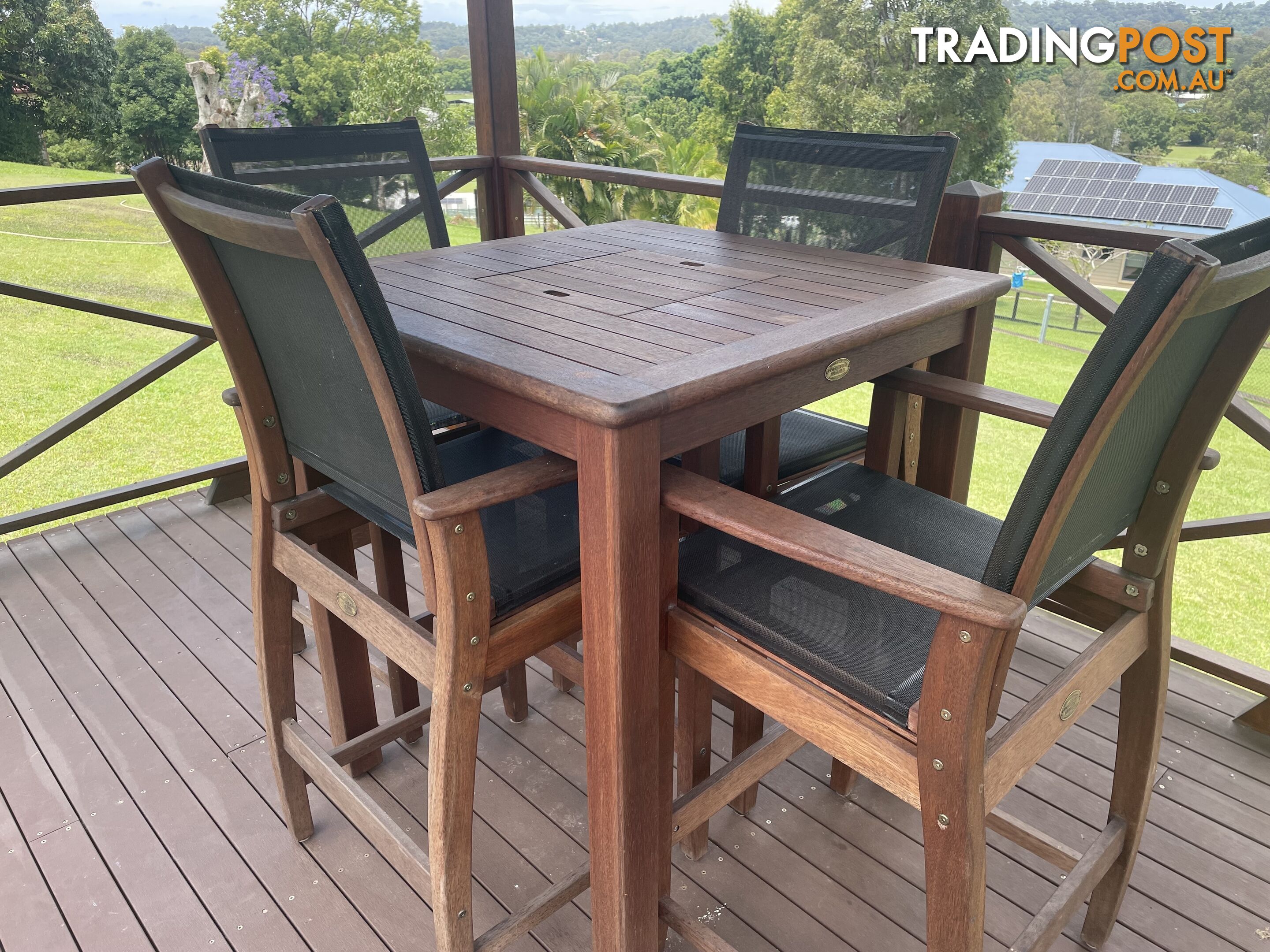 Outdoor Timber Bar Table and Bar Chairs