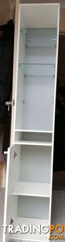 White Cabinet with glass shelves