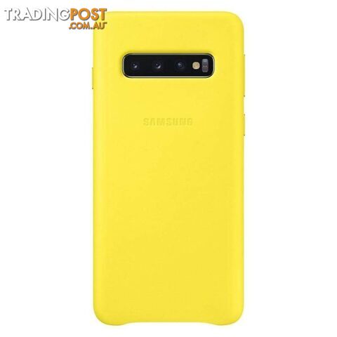 Samsung Leather Cover suits Galaxy S10 (6.1") - Yellow - Samsung - EF-VG973LYEGWW - 8801643644482