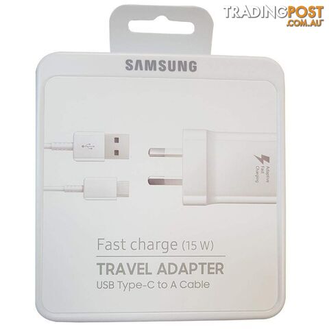 Samsung Fast Charging Travel Adapter (includes Type-C cable)(5V/9V) - White - Samsung - EP-TA20HWECGAU - 8806088597324