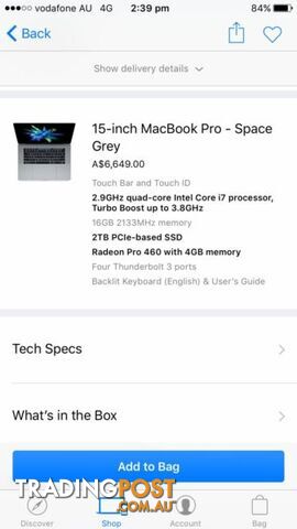 New Sealed MacBook Pro 15"/2016/2TB/Touch-bar - photo 4 of 5