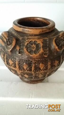 terracotta wood looking vase