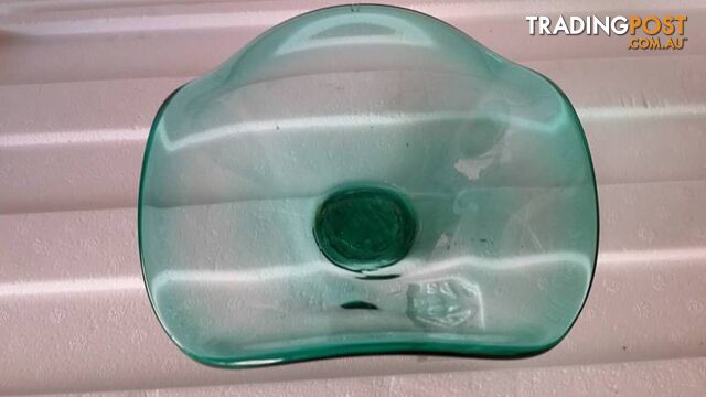 unusual shaped aqua green bowl