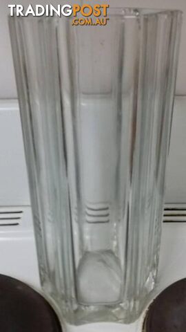 tall 5 sided lead glass vase