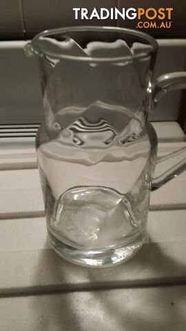 glass jug with unusual pattern