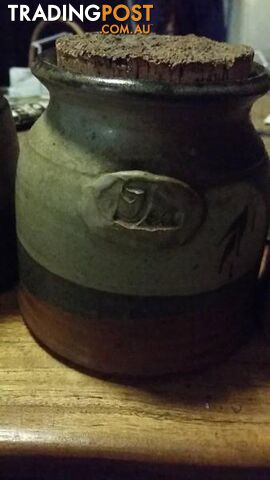 3 pottery containers