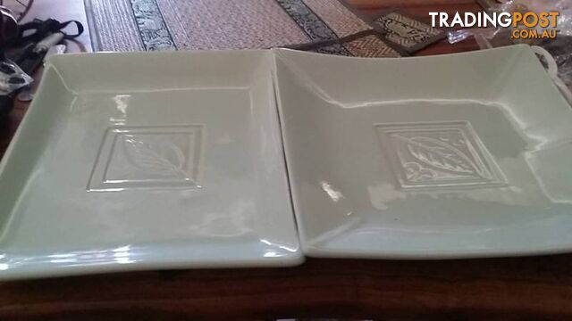 1 rectangular plate and 1 square plate