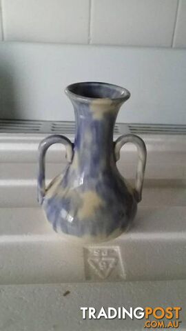 small blue and white vase