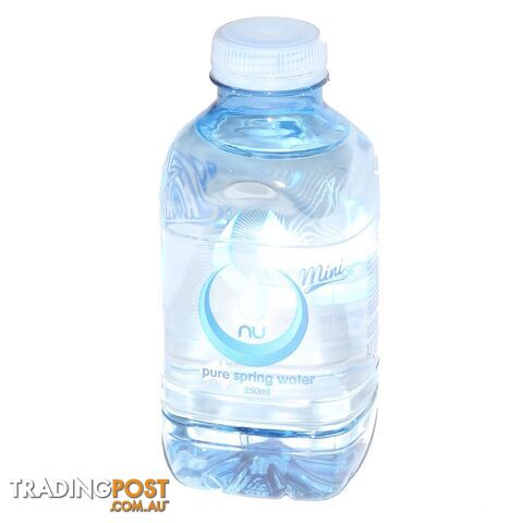 280 x NU Mini Pure Spring Water 250mL Bottles. Best Before: 03/2025.