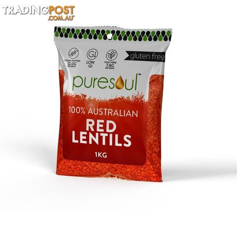 2 x PURESOUL Red Lentils, 4kg. NB: 1 x damaged packaging, best before 3/25.