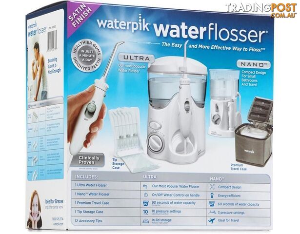 WATERPIK Ultra & Nano Water Flosser Travel Case Combo Pack. NB: Has been us