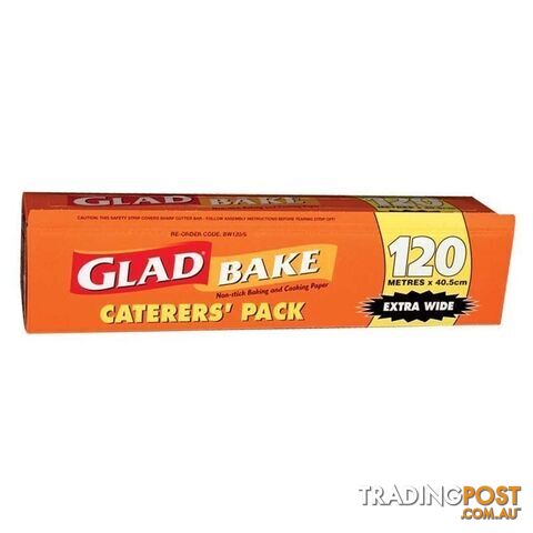 2 x GLAD Bake & Cooking Paper, 120m x 40.5cm. NB: Damaged packaging.