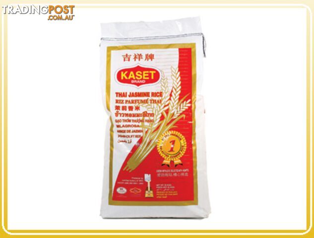 KASET BRAND Thai Jasmine Rice, 20kg. NB: Damaged packaging, expired 12/24.